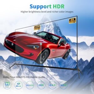 4K HDMI Splitter 1 in 8 Out, KAIVMAN 8 Ports Powered HDMI Splitter 1x8 for Multi Monitors, 4K60Hz 4:4:4 12bit 3D 18Gbps HDMI 2.0 HDCP 2.2 DVI 1.0 Full Supported (1 in 4 Out)