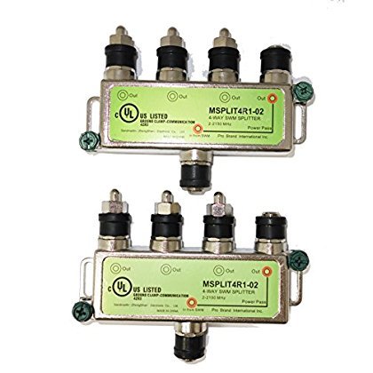 Directv SWM Approved 4-Way Splitter by Pro Brand (2-Pack)