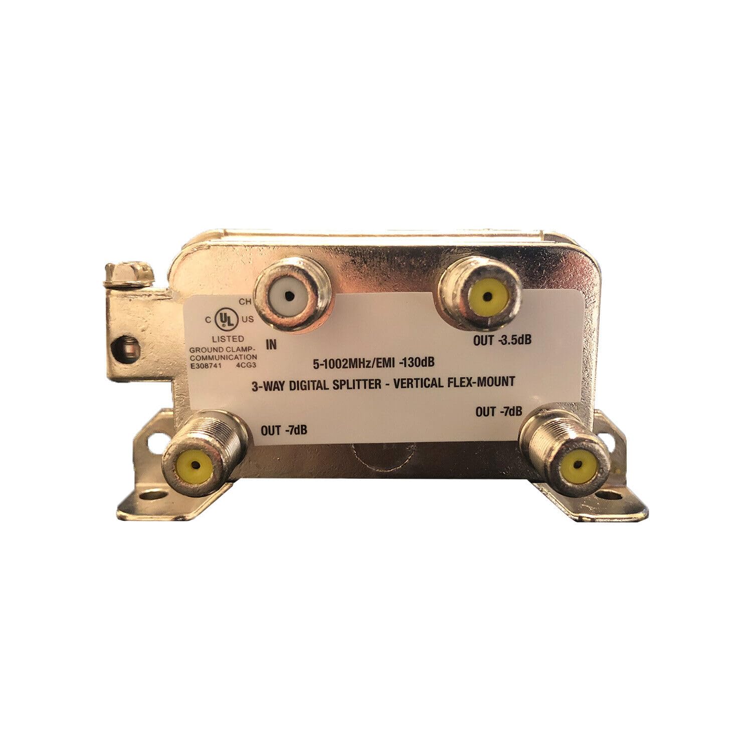 Extreme Broadband BDS103VF 3-Way Digital Splitter - Vertical Flex-Mount True Flex RG6 Coaxial Splitter