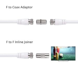 Justech 2 Way Coaxial Cable Splitter 5-2500MHz Frequency Range with 2 Cable for Sky Box CATV, Satellite TV, MoCA Configurations Telewest Eurovox Starview Dreambox