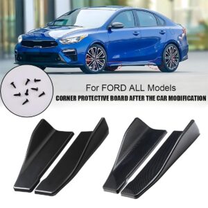 BESULEN 2 PCS Car Rear Bumper Guard Diffuser Splitter, Universal Anti Scratch Protector for Side Fender Skirt Lip, Auto Bumper Lip Body Kit Corner Guard Strip, Car Interior Accessories (Glossy Black)