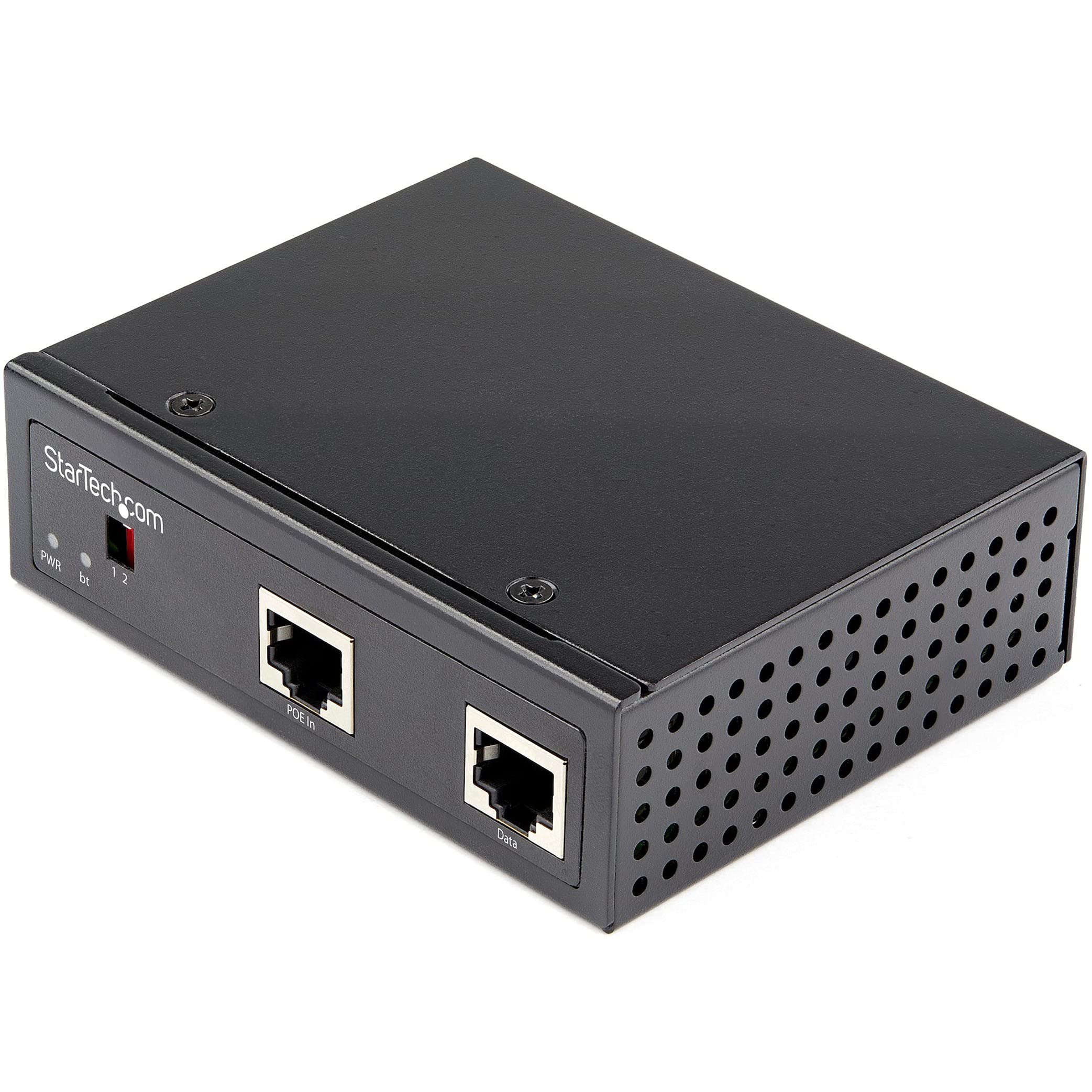 StarTech.com Industrial Gigabit PoE Splitter - 90W High Speed Power Over Ethernet PoE+++ Splitter - 12-48V DC Splitter 802.3bt - LAN/RJ45 Ultra PoE to DC Adapter - -40C to +75C (POESLT1G48V)