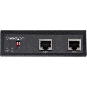 StarTech.com Industrial Gigabit PoE Splitter - 90W High Speed Power Over Ethernet PoE+++ Splitter - 12-48V DC Splitter 802.3bt - LAN/RJ45 Ultra PoE to DC Adapter - -40C to +75C (POESLT1G48V)