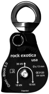 rock exotica omni-block 2.0" single black pulley p53-b