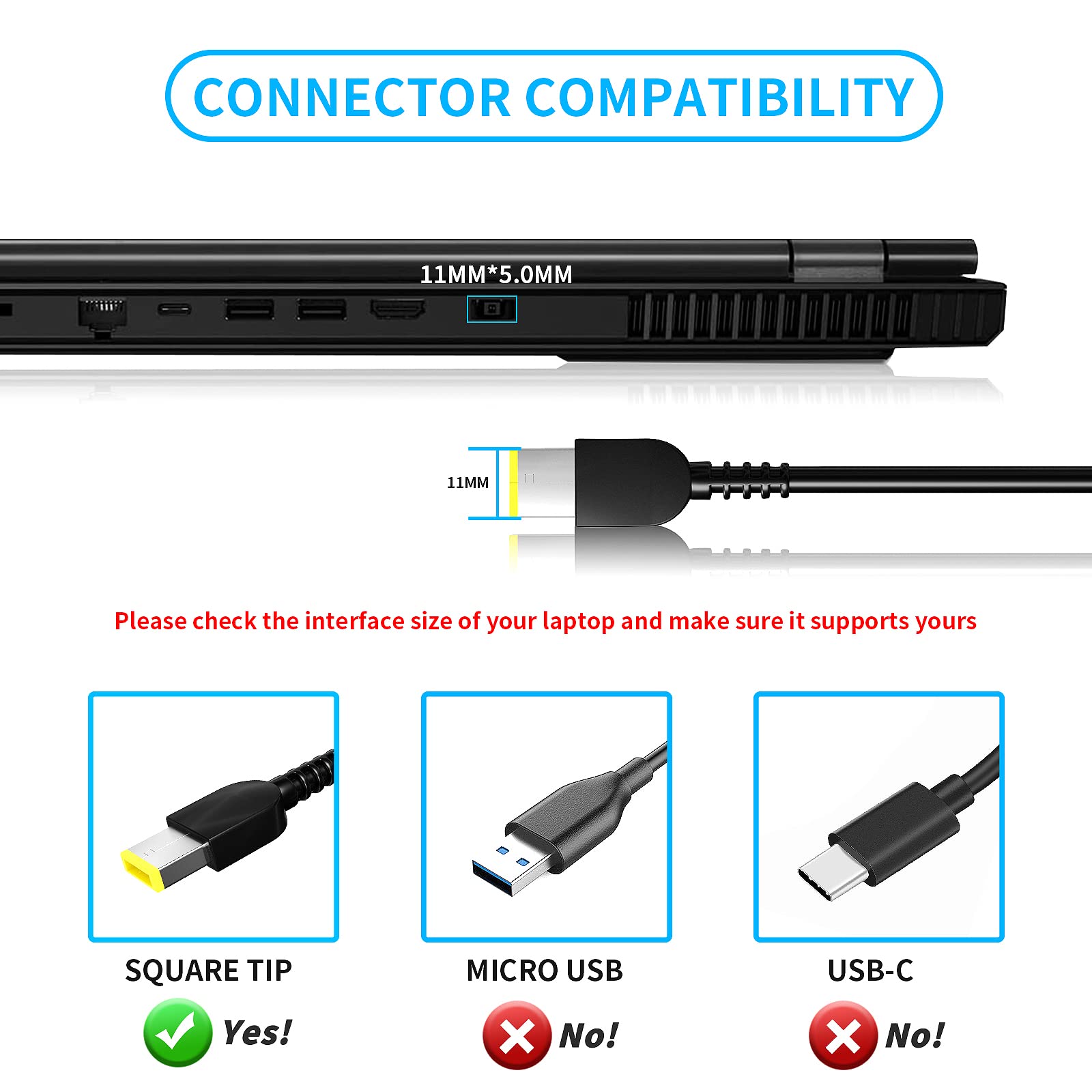 VHBW Replacement for Lenovo 170W Charger Power Adapter Compatible with Lenovo ThinkPad P50 P51 P52 P53 P70 P71 P73 W540 W541 T460p T540p Legion 5 5P S7 Y530 Y540 Y720, ADL170SCC3A ADL170NLC2A