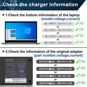 New 230W AC Adapter for Lenovo Legion 5 Charger，Lenovo Ideapad Legion Y920 Y910 Y900 Y740 Y730 Y7000 Y545 Y540 Lenovo Thinkpad P73 P53 P72 P52 P71 P51 P70 P50 Yoga A940 4X20E75111