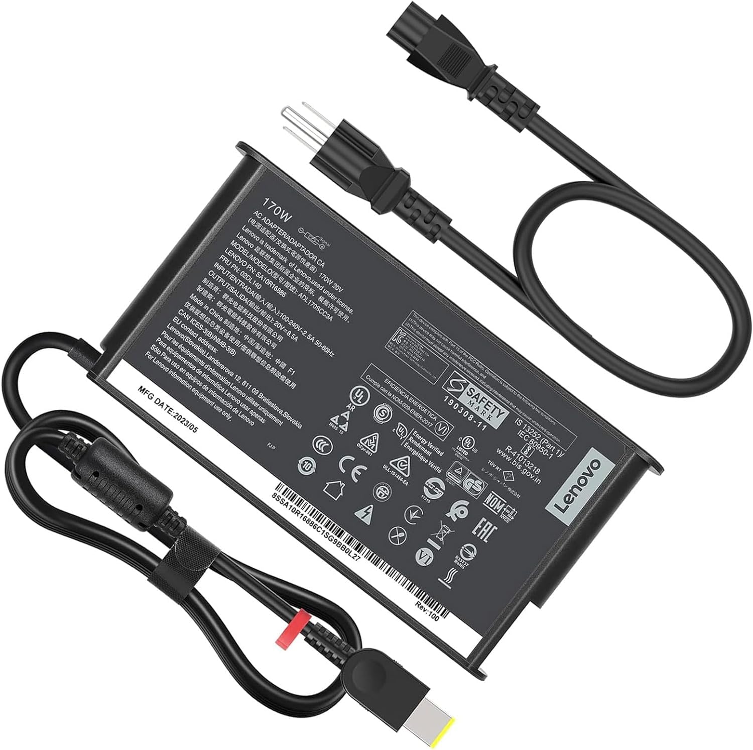 170W AC Laptop Charger for Lenovo ThinkPad P73 P50 P51 P52 W540 W541 P15v P16v T15p, for Lenovo Legion Y7000 Y540 Y545 Y720 Y730 ADL170SCC3A SA10R16886 20V 8.5A Power Supply Adapter