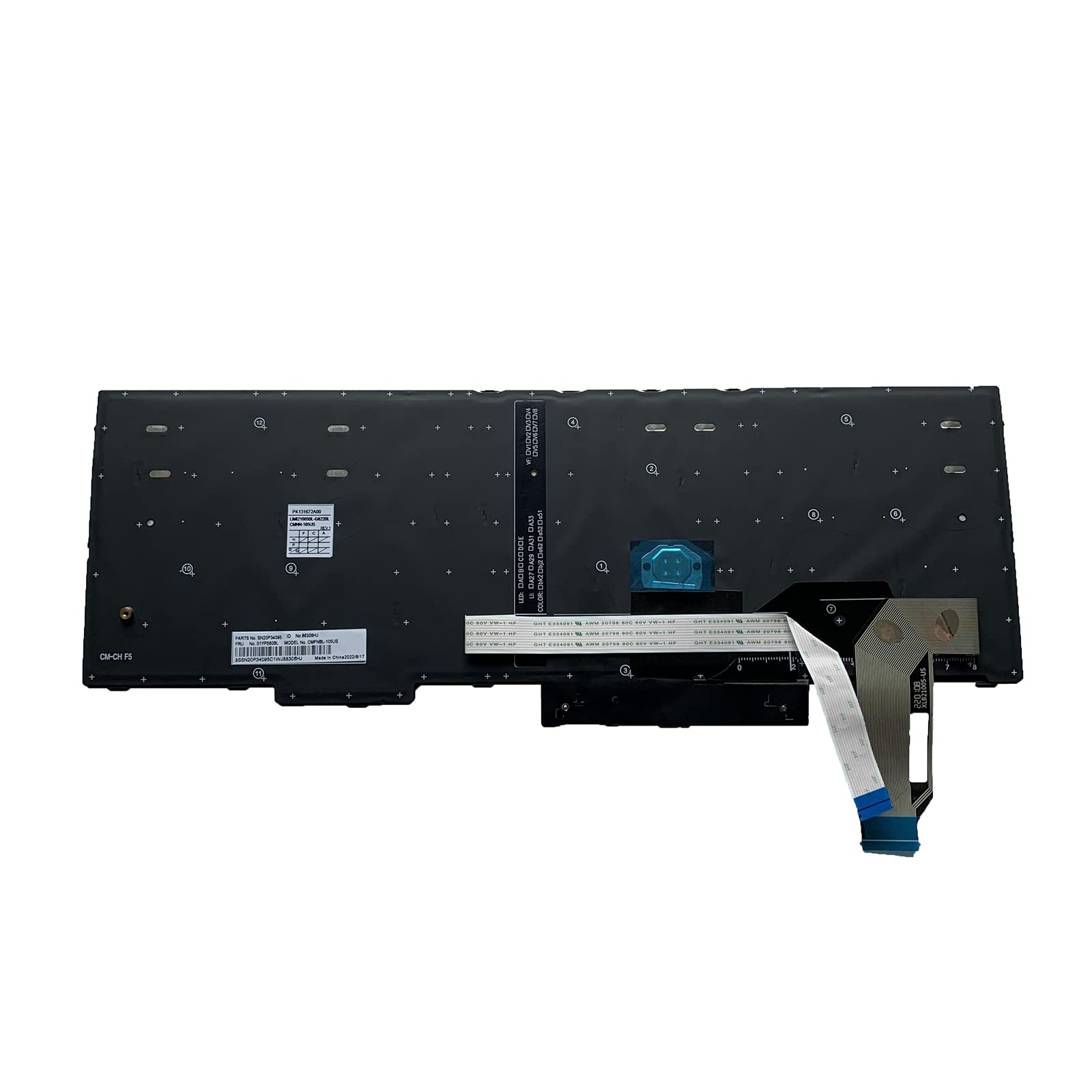 Tiugochr Laptop Replacement US Layout with Backlight with Pointing Keyboard for Lenovo ThinkPad E580 E585 E590 E595 T580 T590 L580 L590 P52 P72 P53 P53S P73 01YP640 01N729 01YP560 PK131672B00 01YP680