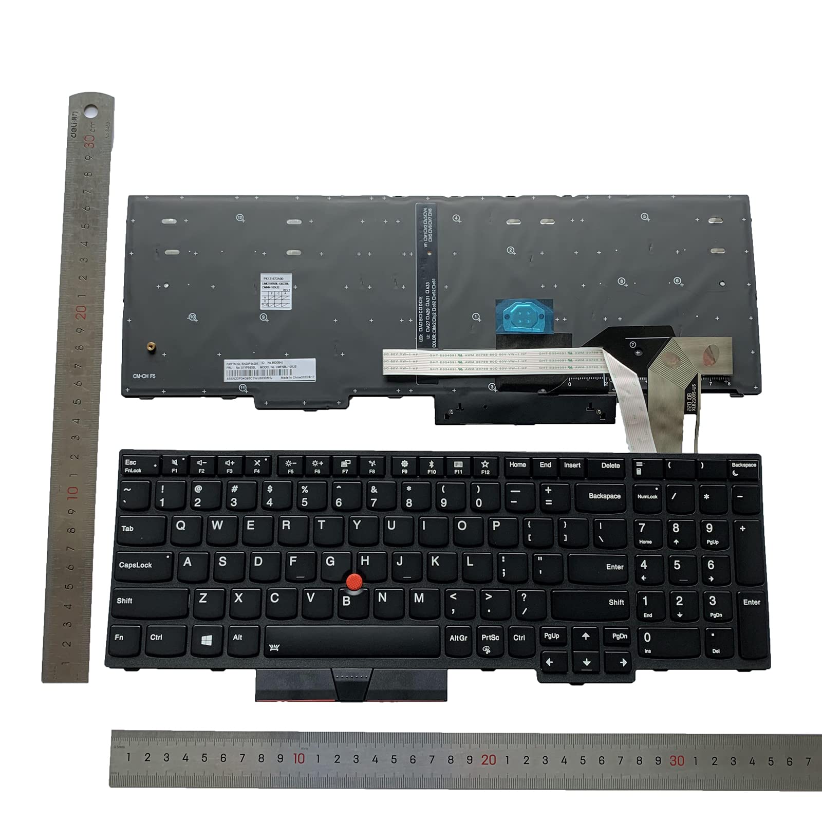 Tiugochr Laptop Replacement US Layout with Backlight with Pointing Keyboard for Lenovo ThinkPad E580 E585 E590 E595 T580 T590 L580 L590 P52 P72 P53 P53S P73 01YP640 01N729 01YP560 PK131672B00 01YP680