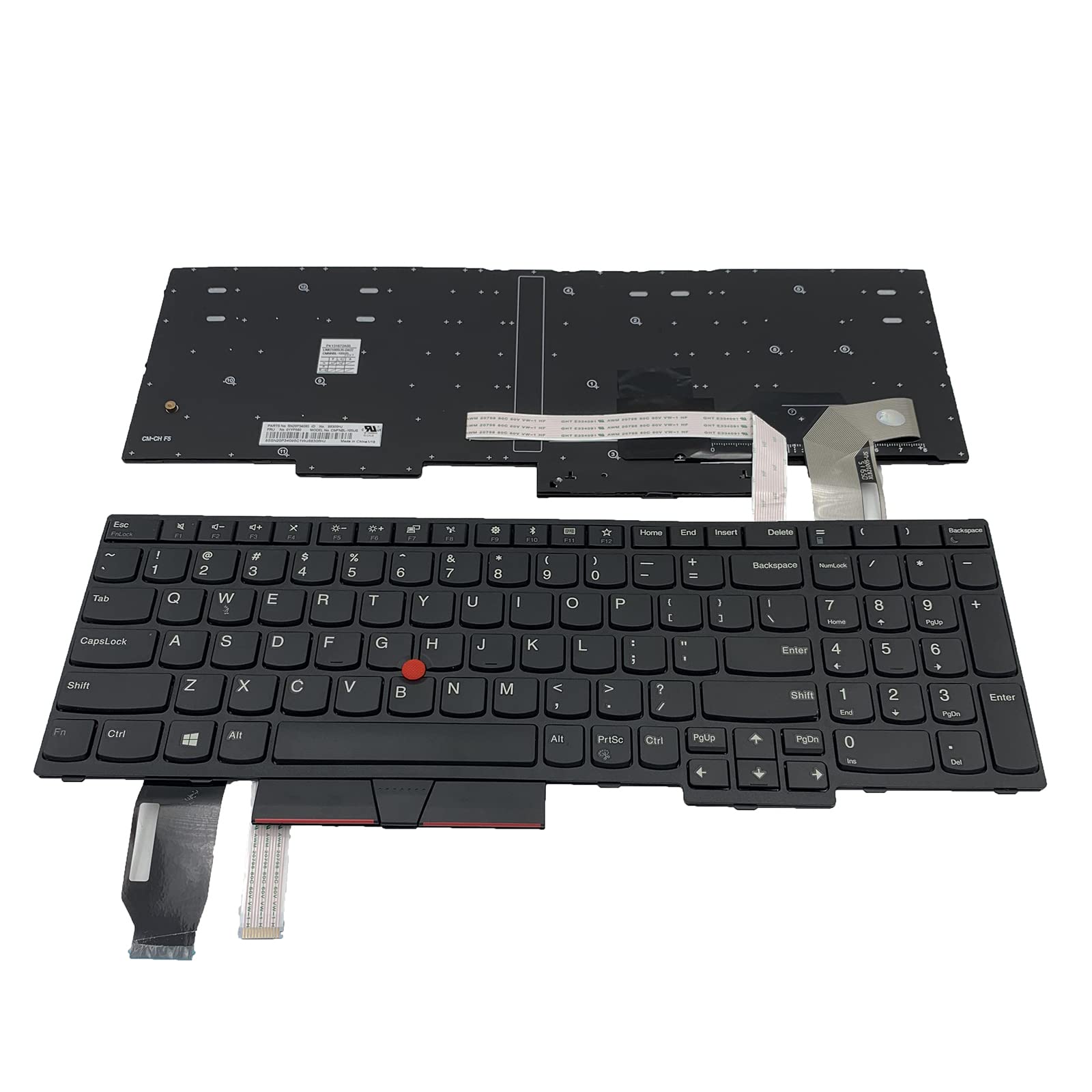 Tiugochr Laptop Replacement US Layout with Pointing Keyboard for Lenovo ThinkPad E580 E585 E590 E595 T580 T590 L580 L590 P52 P72 P53 P53S P73 01YP640 01N729 01YP560 PK131672B00 01YP680