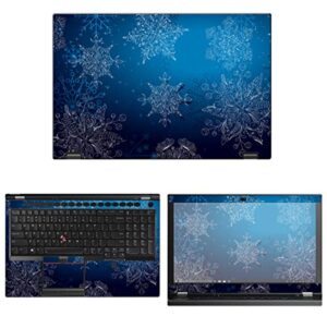 decalrus - protective decal snowflake skin sticker for lenovo thinkpad p53 (15.6" screen) case cover wrap lethnkpd15_p53-196