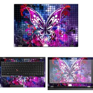 Decalrus - Protective Decal Butterfly Skin Sticker for Lenovo ThinkPad P53 (15.6" Screen) case Cover wrap LEthnkpd15_P53-122