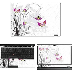 Decalrus - Protective Decal Butterfly Skin Sticker for Lenovo ThinkPad P53 (15.6" Screen) case Cover wrap LEthnkpd15_P53-33