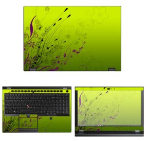 decalrus - protective decal floral skin sticker for lenovo thinkpad p53 (15.6" screen) case cover wrap lethnkpd15_p53-65