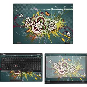 Decalrus - Protective Decal Floral Skin Sticker for Lenovo ThinkPad P53 (15.6" Screen) case Cover wrap LEthnkpd15_P53-181