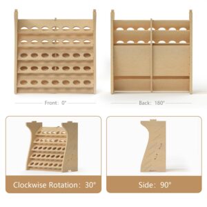 Bucasso Wooden Model Paint Organizer, Paint Rack with MDF Material for 35 Paint Bottles, Craft Paint Holder Suitable for Tamiya/Vallejo/Citadel, GK11 (Can be combined with other GK style)