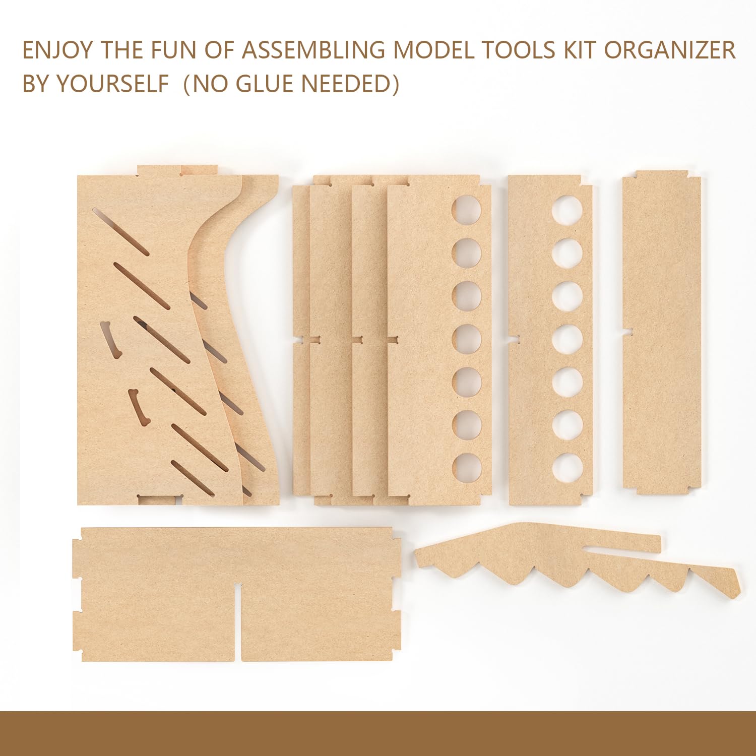 Bucasso Wooden Model Paint Organizer, Paint Rack with MDF Material for 35 Paint Bottles, Craft Paint Holder Suitable for Tamiya/Vallejo/Citadel, GK11 (Can be combined with other GK style)