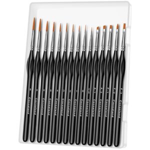 miniature paint brushes,15pcs small fine tip paintbrushes, micro detail paint brush set, triangular grip handles art brushes perfect for acrylic, watercolor, oil, craft, models, warhammer 40k(black)