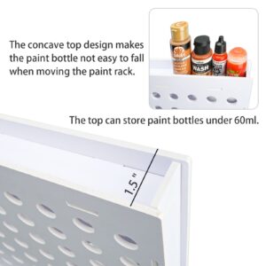 SANFURNEY 64 Holes Craft Paint Storage Organizer Vertical Paint Rack Only Stand for 17ml Vallejo, Army Painter Dropper Bottles, NOT for 2oz Craft Paints or Citadel