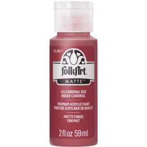 FolkArt Acrylic Paint in Assorted Colors (2 oz), 414, Cardinal Red