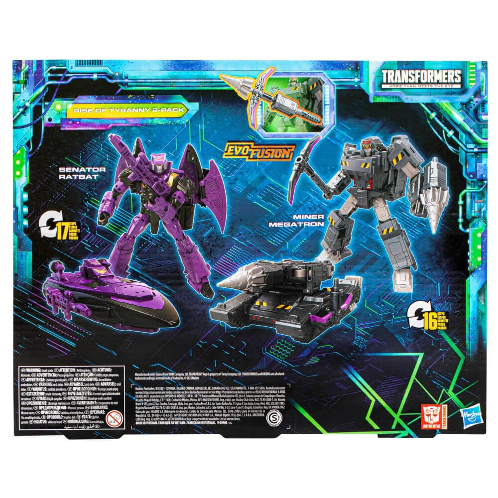 Transformers Toys Legacy Evolution Miner Megatron & Senator Ratbat Rise of Tyranny 2-Pack, 7-inch, Action Figures for Boys and Girls Ages 8 and Up (Amazon Exclusive)