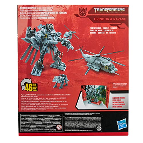 Transformers Toys Studio Series 73 Leader Class Revenge of The Fallen Grindor and Ravage Action Figure - Kids Ages 8 and Up, 8.5-inch