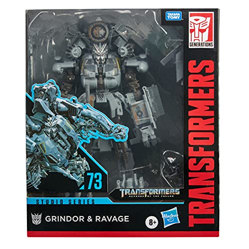 Transformers Toys Studio Series 73 Leader Class Revenge of The Fallen Grindor and Ravage Action Figure - Kids Ages 8 and Up, 8.5-inch