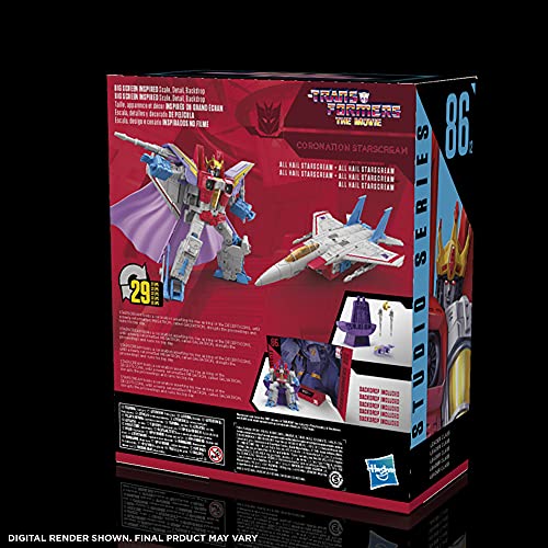 Transformers Studio Series 86-12 Leader Class The The Movie 1986 Coronation Starscream Action Figure, Ages 8 and Up, 8.5-inch