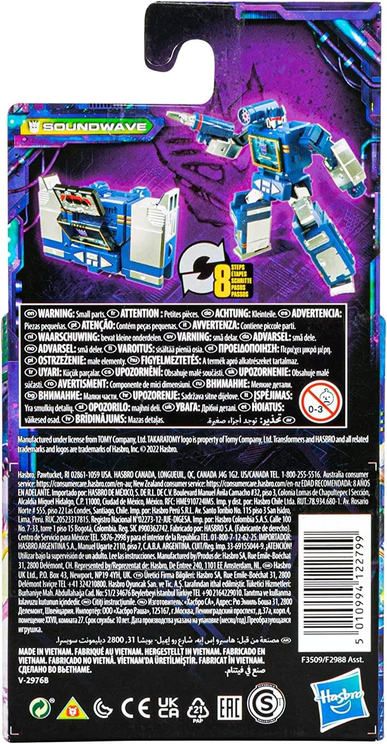 Transformers Generations Legacy Core Soundwave Action Figure, 3.5-inch, Robot Toys for Kids, Ages 8 and Up