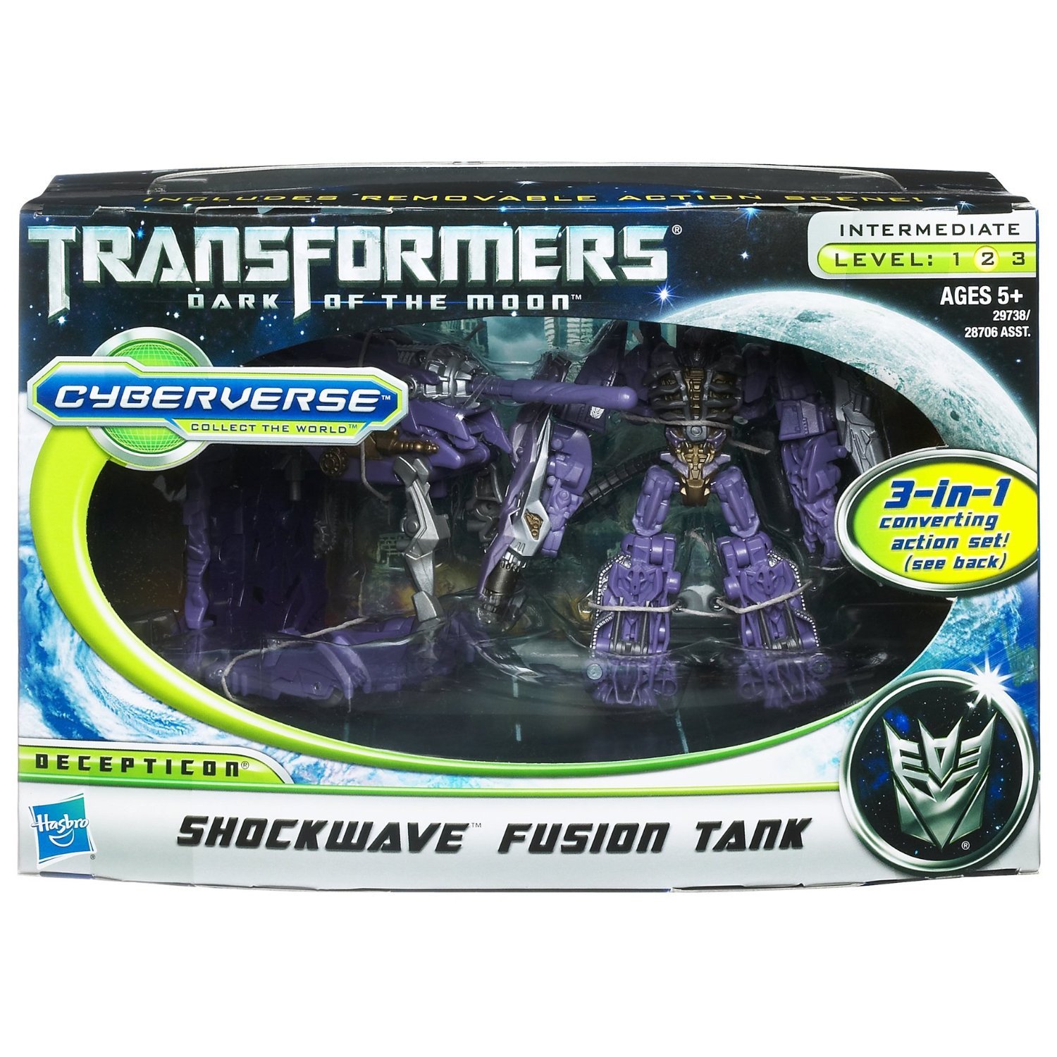 TRANSFORMERS DARK OF THE MOON CYBERVERSE SHOCKWAVE with Fusion Tank