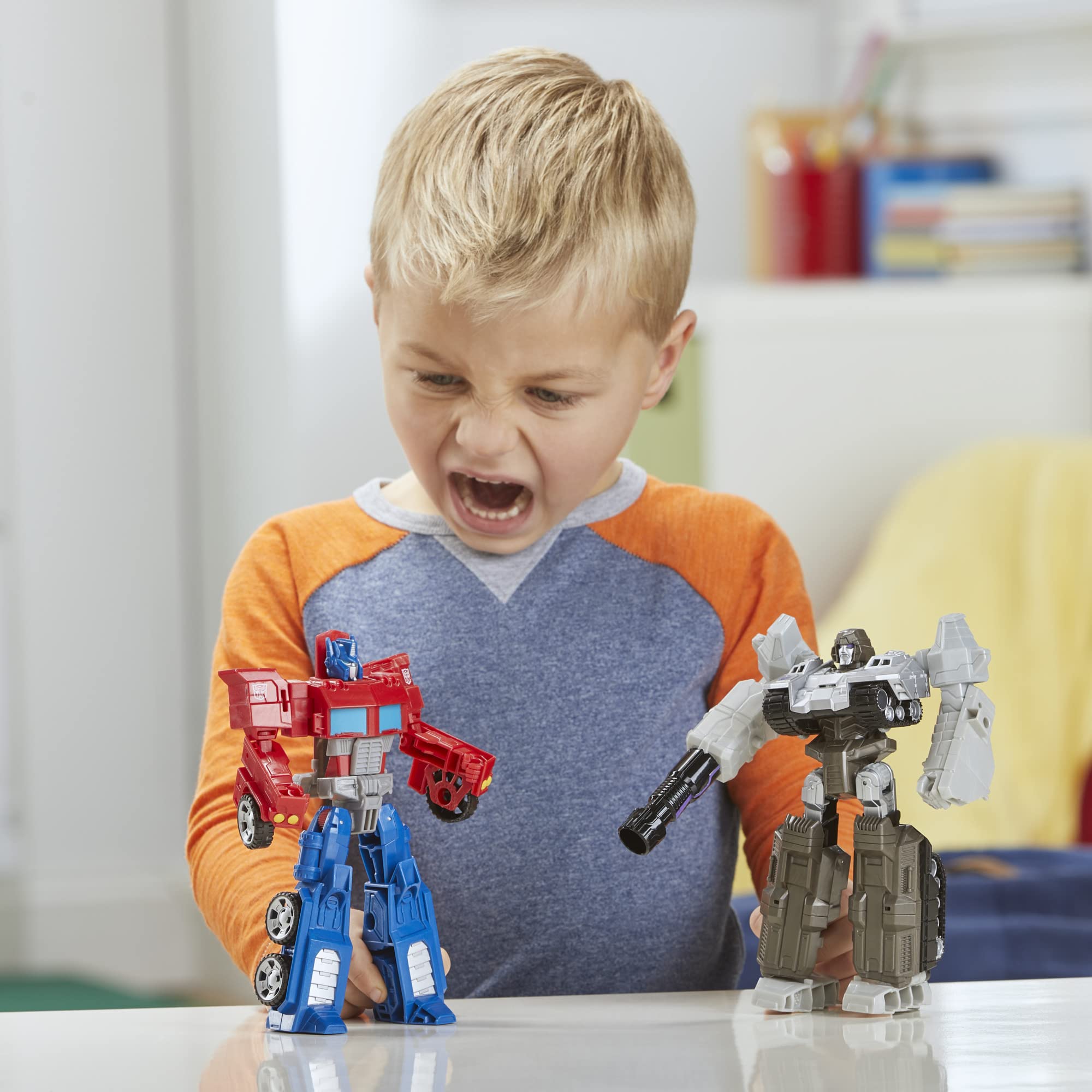 Transformers Toys Heroes and Villains Optimus Prime and Megatron 2-Pack Action Figures - for Kids Ages 6 and Up, 7-inch (Amazon Exclusive)