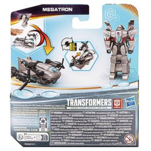 Transformers Toys EarthSpark 1-Step Flip Changer Megatron, 4-Inch Action Figure, Robot Toys for Ages 6 and Up