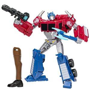 transformers toys earthspark deluxe class optimus prime action figure, 5-inch, robot toys for kids ages 6 and up