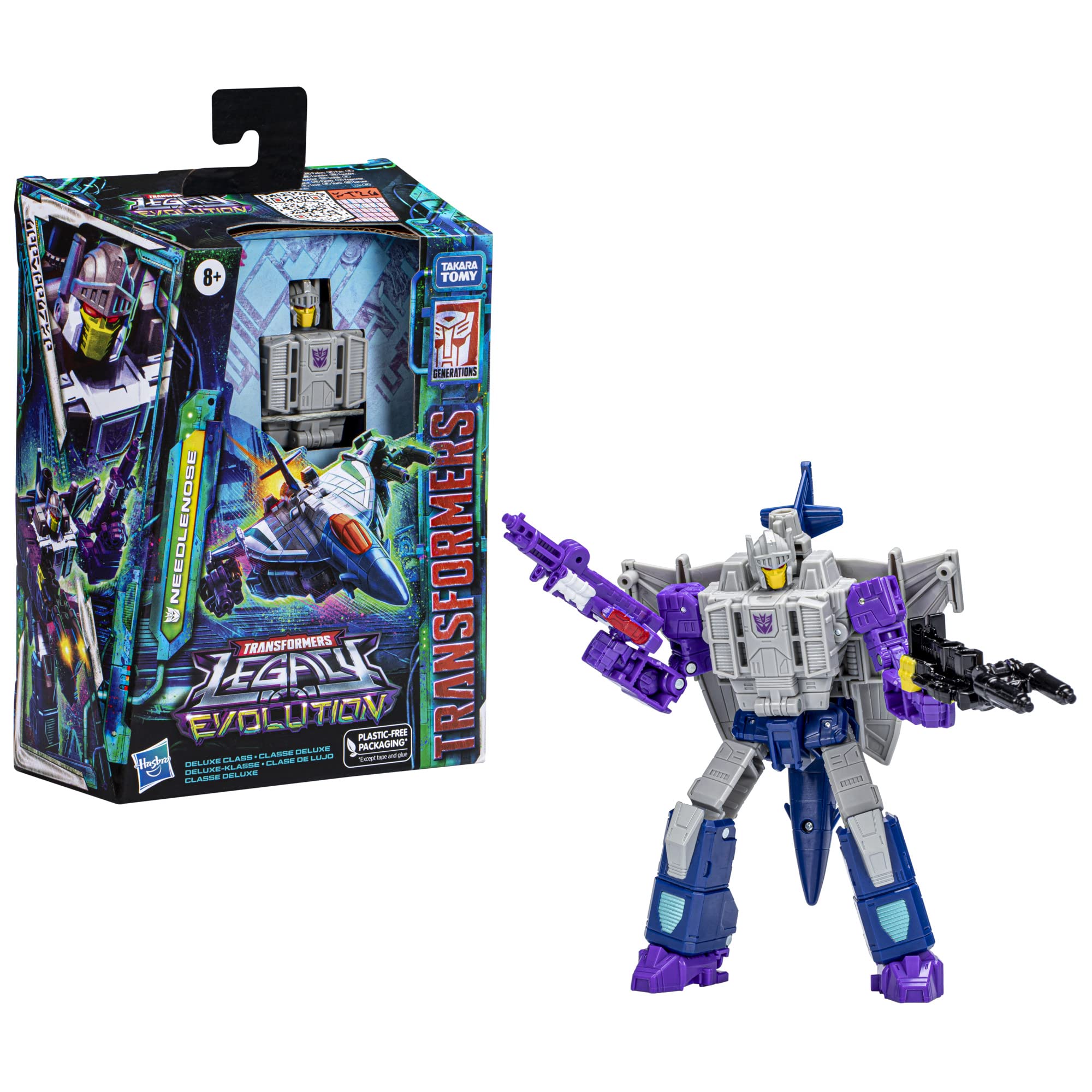 Transformers Toys Legacy Evolution Deluxe Needlenose Toy with 2 Targetmaster Toys, 5.5-inch, Action Figure for Boys and Girls Ages 8 and Up