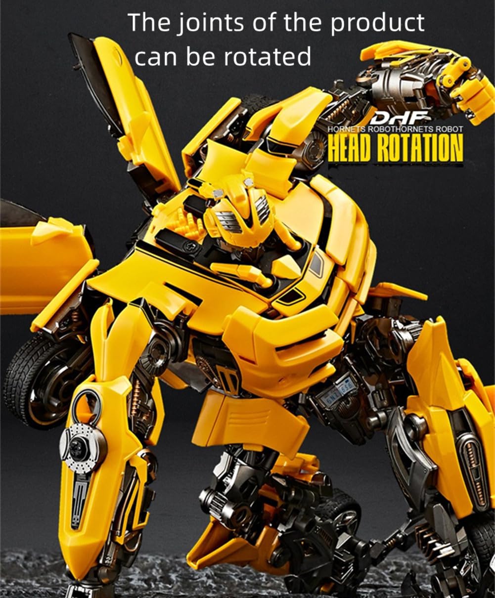 Lcfd Alloy Deformation Car Toys, 11 inch Big Size Movie Version, Manual Deformation Car Model Robot Toy, Action Figures,Exquisite Packaging, Gift for Fans (Bee Robot)