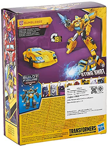 Transformers Toys Cyberverse Deluxe Class Bumblebee Action Figure, Sting Shot Attack Move and Build-A-Figure Piece, for Kids Ages 6 and Up, 5-inch