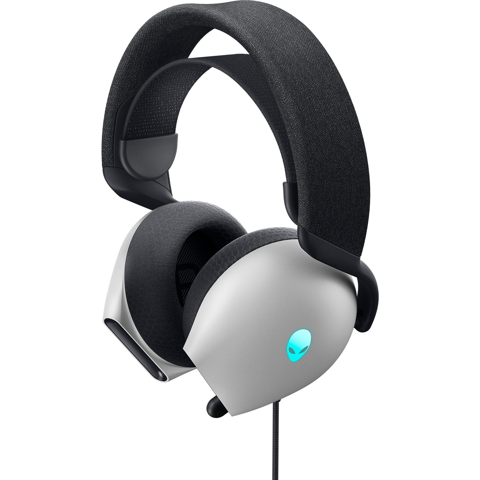 Alienware AW520H Wired Gaming Headset - Dolby Atmos, Unidirectional, AlienFX 16.8 Million RGB Colors, Microphone Mute, Volume On-Headset Controls, 40mm Hi-Res Certified - Lunar Light, Lunar Light