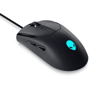 alienware aw320m wired gaming mouse, usb-a, optical sensor, 6 configurable buttons, black