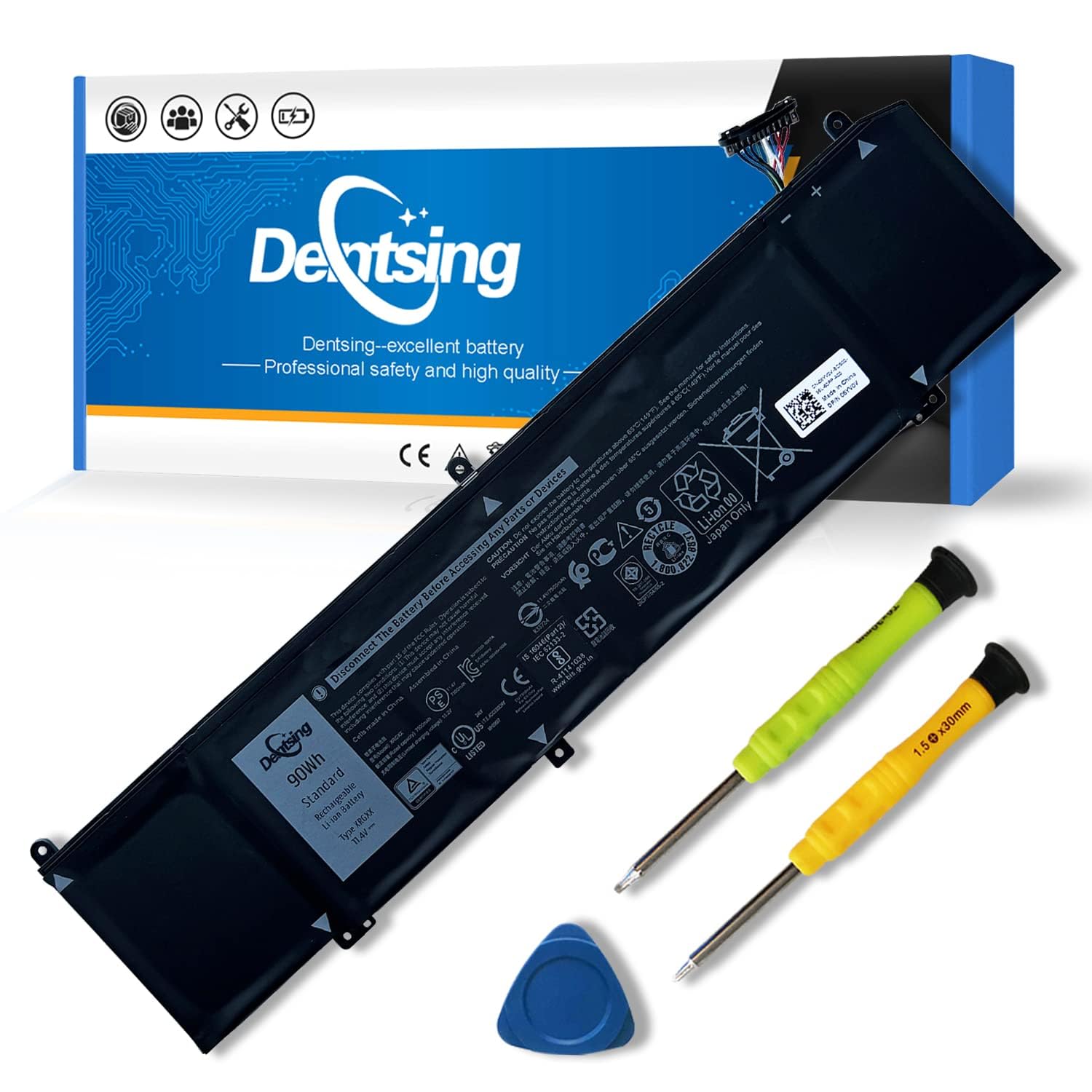 Dentsing XRGXX Laptop Battery Replace for Dell Alienware M15 M17 R1 P82F P79F P37E Dell G5 15 5590 G7 7590 7790 Series Notebook 6YV0V JJPFK 08622M 1F22N 90Wh 11.4V 7500mAh