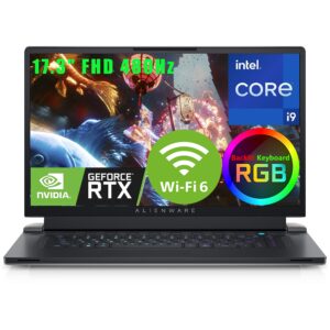 2023 alienware x17 r2 gaming laptop computer, 17.3" fhd 480hz, intel 14-core i9-12900h up to 5.0ghz, geforce rtx 3080 ti 16gb, 64gb ddr5 ram, 2tb pcie ssd, wifi 6e, rgb backlit keyboard, windows 11