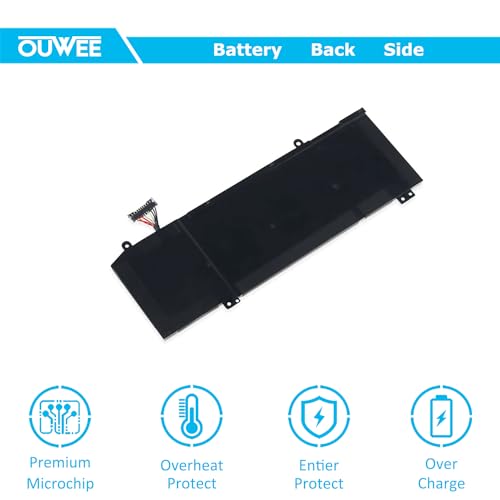 OUWEE 1F22N Laptop Battery for Dell Alienware M15 R1 M17 R1, G5 15 5590 5590-D2783W 5590-D2743B D2842W D2843W D2865B G7 7590 D2785B ALW15M-D1523S, fit for JJPFK 0JJPFK 06YV0V HYWXJ 0HYWXJ 15.2V 60WH