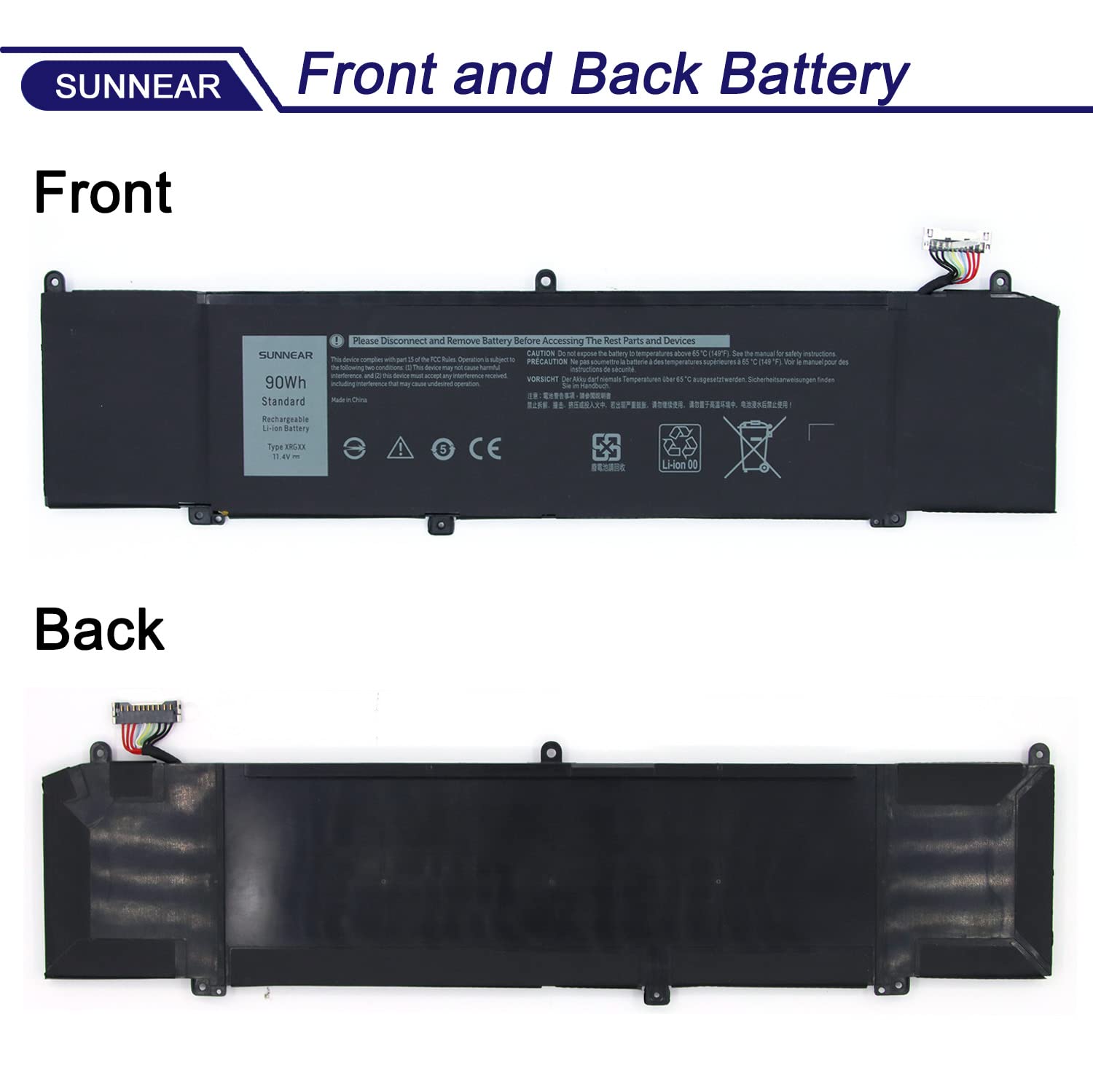 SUNNEAR XRGXX Battery Replacement for Dell Alienware M15 R1 2018 P79F, M17 R1 2019 P37E, Dell G5 5590/G7 7590 7790 P40E P82F P82F001 P40E001 P79F001 P37E001 1F22N JJPFK 0JJPFK 8622M 08622M 6YV0V