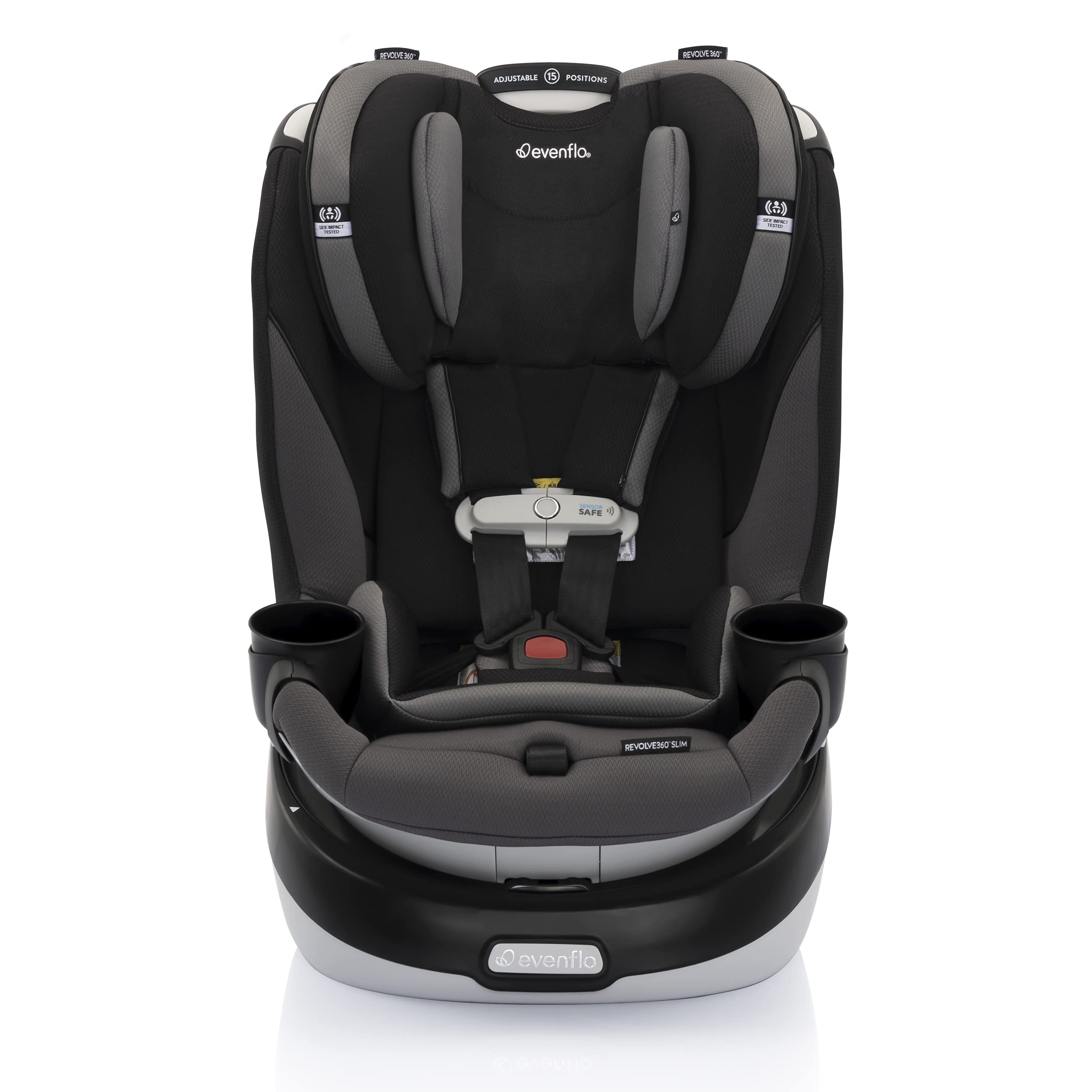 Evenflo Gold Revolve360 Slim 2-in-1 Rotational Car Seat with SensorSafe (Obsidian Black)