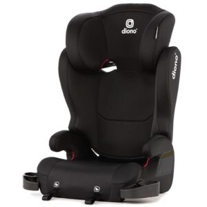 diono cambria 2 xl, dual latch connectors, 2-in-1 belt positioning booster seat, high-back to backless booster, space and room to grow, 7 headrest positions, 8 years 1 booster seat, black