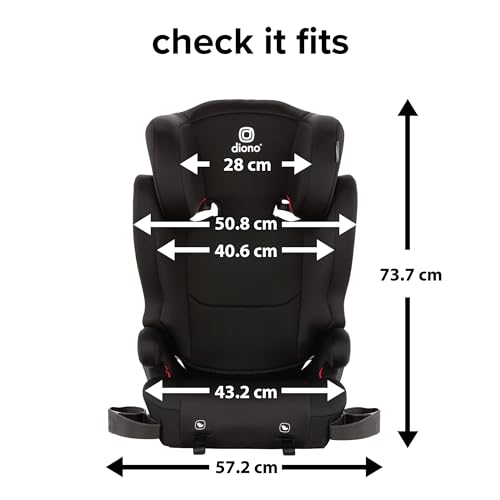 Diono Cambria 2 XL, Dual Latch Connectors, 2-in-1 Belt Positioning Booster Seat, High-Back to Backless Booster, Space and Room to Grow, 7 Headrest Positions, 8 Years 1 Booster Seat, Black