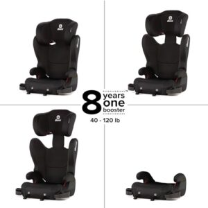 Diono Cambria 2 XL, Dual Latch Connectors, 2-in-1 Belt Positioning Booster Seat, High-Back to Backless Booster, Space and Room to Grow, 7 Headrest Positions, 8 Years 1 Booster Seat, Black