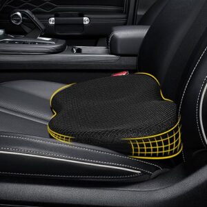 kingphenix wedge car seat cushion: memory foam truck seat cushion for car seat driver - sciatica and back pain relief - enhancing driving comfort -black