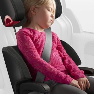 Clek Oobr High Back Booster Seat with Adjustable Headrest, Reclining Design, Latch System, and Retardant-Free Fabric, Snow