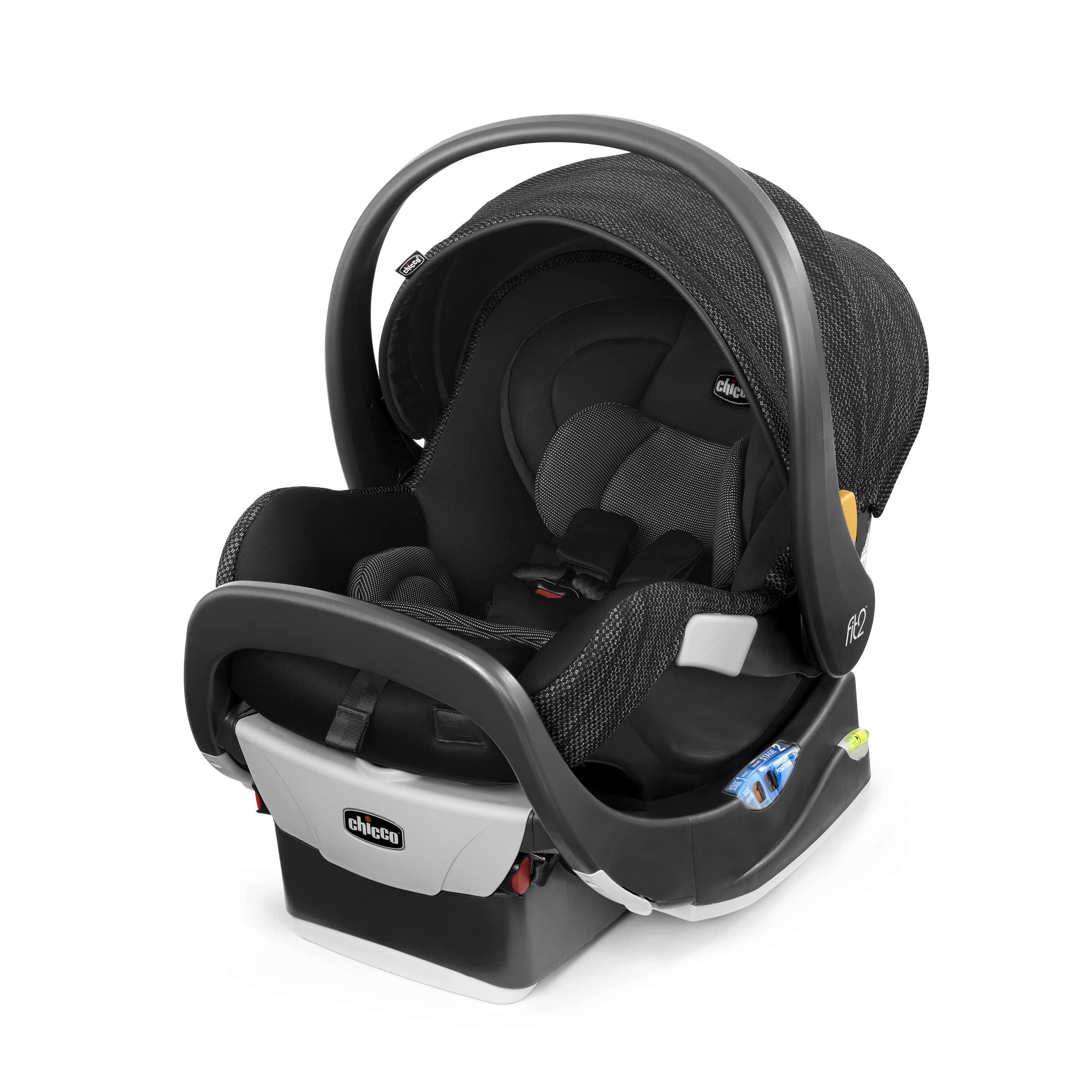 Chicco Fit2® Infant and Toddler Car Seat and Base, Rear-Facing Seat for Infants and Toddlers 4-35 lbs., Compatible with Chicco Strollers, Baby Travel Gear | Staccato/Black