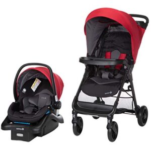 safety 1st smooth ride travel system stroller and car seat onboard 35 lt - efficient infant car seat stroller and infant car seat and stroller combo, black cherry